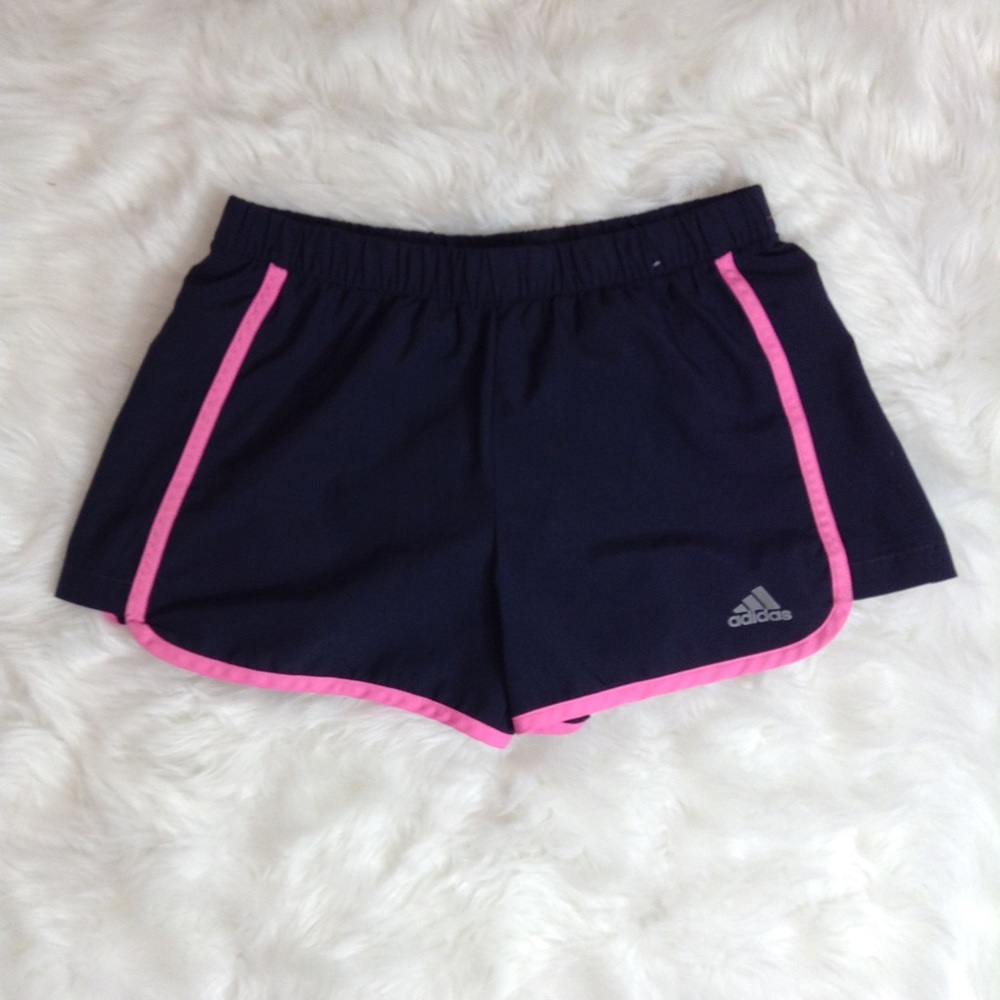 Adidas Gray & Pink Lined Running Shorts Size XS